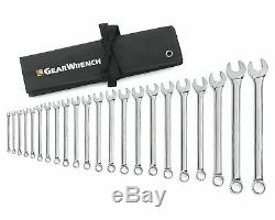 GearWrench 81916 22 Pc Long Pattern Combination Non-Ratcheting Wrench Set Metric