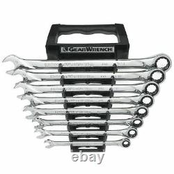 GearWrench 85198 8 Pc 72-Tooth 12 Point XL Ratcheting Combination SAE Wrench Set