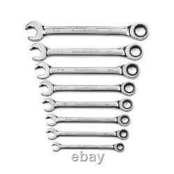 GearWrench 85599 8 Piece Ratcheting Open End Combo Wrench Set NEW