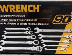 GearWrench 86758 90T 12-Point Flex Head SAE Ratcheting Combi Wrench 10 Piece