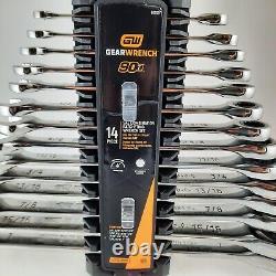 GearWrench 86959 14 PC SAE Combination Ratcheting Wrenches 1/4 thru 1 inch