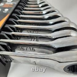 GearWrench 86959 14 PC SAE Combination Ratcheting Wrenches 1/4 thru 1 inch