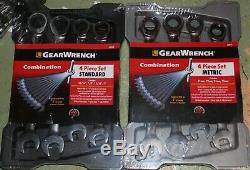 GearWrench 8 Piece Large 4 Metric SAE Inch Ratcheting Wrench Set 21mm 25mm 1 XL