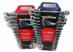 GearWrench 9312 & 9416 Metric & SAE Ratcheting Combination Wrench Set KD Tools