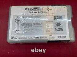 GearWrench 9550 10 Piece Stubby Flex Combination Metric Ratcheting Wrench Set