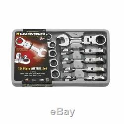 GearWrench 9550 10 pc Metric Stubby Flex Head Combination Ratcheting Wrench Set