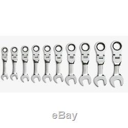 GearWrench 9550 10 pc Metric Stubby Flex Head Combination Ratcheting Wrench Set