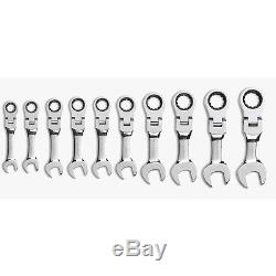 GearWrench 9550 Metric Stubby Flex Head Combination Ratcheting Wrench Set