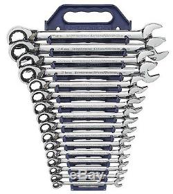 GearWrench 9602 16 Piece Metric REVERSIBLE Ratcheting Combination Wrench Set