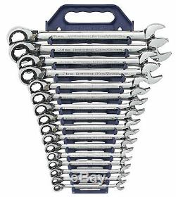 GearWrench 9602 16 Piece Metric Reversible Combination Ratcheting Wrench Set