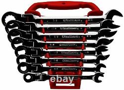 GearWrench 9701 8 Piece Flex-Head Combination Ratcheting Wrench Set SAE