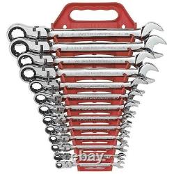 GearWrench 9702D 13-Pc 12-Pt Flex Head SAE Ratcheting Combination Wrench Set