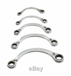 GearWrench 9850 Ratcheting Metric Wrench Set 5 Pc 12 Point Reversible Half Moon