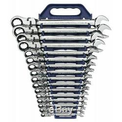 GearWrench 9902 16pc. 12pt Metric Flex Head Combination Ratcheting Wrench Set