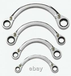 GearWrench HALF MOON REVERSIBLE SAE WRENCH SET 4Pcs 12-Point, Double Box Ratchet