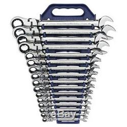 GearWrench KDT9902 16 pc. Metric Flex Head Combination Ratcheting Set New