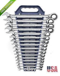 GearWrench Ratcheting Wrench Set Ratchet Sets Metric Wrenches Tools 16-Piece