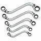 Gearwrench Ratcheting Wrench Set, Reversible S-shaped Double Box Chrome 5-pcs