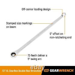 GearWrench SAE Extra Long Pattern Gear Box Ratcheting Wrench Tool Set 9 Piece