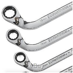 GearWrench S Shaped Reversible Double Box Ratcheting Wrench Set 5 Wrenches Tool