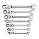 Gearwrench Wrench Set Ratcheting Combination Sae Flexible Head Hand Tool 7 Piece