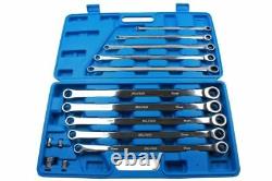 Gear Ratchet Wrench Set 10pc Extra Long Double Ended Single By US Pro 3224