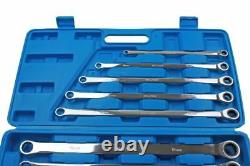 Gear Ratchet Wrench Set 10pc Extra Long Double Ended Single By US Pro 3224