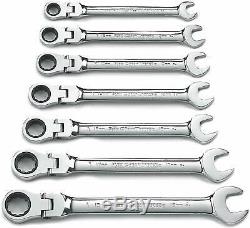 Gear Wrench 7-PC Metric Ratcheting Flex Head Wrench Set 10 12 13 14 15 17 19mm