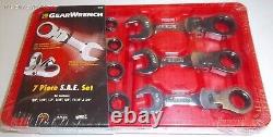 Gear Wrench 9570 7 Pc SAE Flexible Ratcheting Stubby Wrench Set KD9570