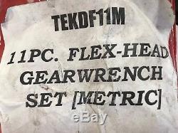 Gearwrench 11pc Flex Head Metric Ratcheting Wrench Set New 11-24mm
