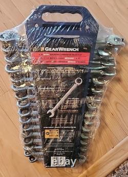 Gearwrench 16 Piece 12 Point Ratcheting Combination Metric Wrench Set 9416 New