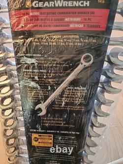 Gearwrench 16 Piece 12 Point Ratcheting Combination Metric Wrench Set 9416 New