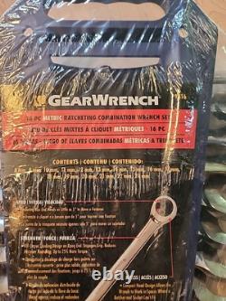 Gearwrench 16 Piece 12 Point Ratcheting Combination Metric Wrench Set 9416 New