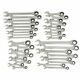 Gearwrench 34pc Ratcheting Wrenches Set Standard Stubby Sae Mm Tools 85034