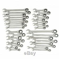 Gearwrench 34pc Ratcheting Wrenches Set Standard Stubby SAE MM Tools 85034