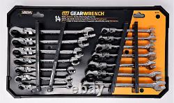 Gearwrench 85141 Inch/mm 72-tooth Flex Head Combo Ratcheting Wrench Set 14pc New