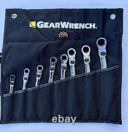 Gearwrench 85798 8 pc XL locking flex combo ratcheting wrench set 5/16 3/4 New