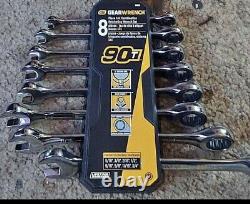 Gearwrench 86694 8 Piece Sae And Metric Combination Ratcheting Wrench Set 90t