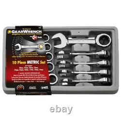 Gearwrench 9520D 10 Pc. 12 Point Stubby Ratcheting Combination Metric Wrench Set