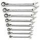 Gearwrench 9533n 8 Pc. 12 Point Reversible Ratcheting Combination Sae Wrench Set