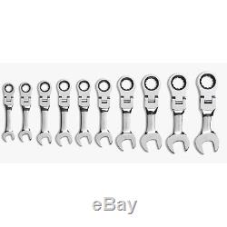 Gearwrench 9550 10 piece Met Stubby Flex -Head D. B. Ratcheting Socketing Wrench