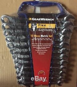 Gearwrench 9901D 9901 Metric Flex Head Combination Ratcheting Wrench Set 12pc