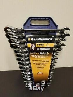 Gearwrench 9902D 16 Piece Flex Head Combination Ratcheting Wrench Set Metric