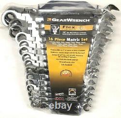 Gearwrench KD 9902 16 Pc. 12 Point Flex Head Ratcheting Combo Metric Wrench Set