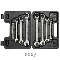 Gedore Red R07203012 Ratchet Combination Spanner Set 8-19mm with Adaptors