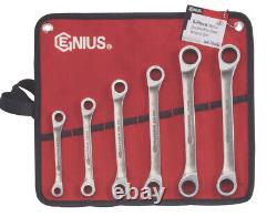 Genius Tools 6 Piece Stainless Steel Metric Double Box Ratcheting Wrench Set
