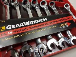 Genuine Gearwrench Reversible Ratchet Spanners AF Imperial 5/16-3/4 Wrench Set