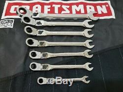 HTF Craftsman USA Locking Flex Head Ratcheting Wrench Set SAE 5/16 3/4 KZ