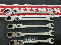 HTF Craftsman USA Locking Flex Head Ratcheting Wrench Set SAE 5/16 3/4 KZ