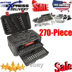 HUSKY 270-PIECE MECHANICS TOOL SET with Case SAE Metric Sockets Wrenches Ratchets